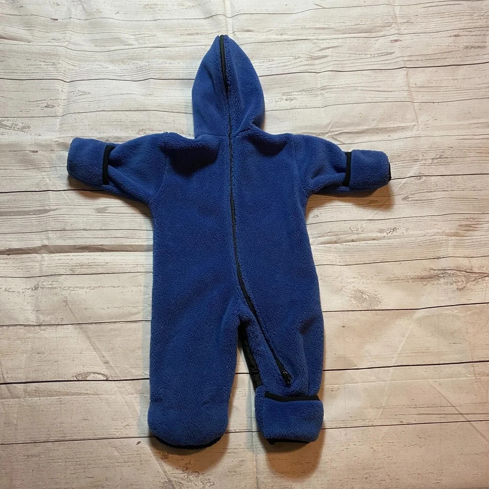 Vintage Molehill Mountain Baby Blue Snow Warm Hooded One‎ Piece Size 3-9 Months